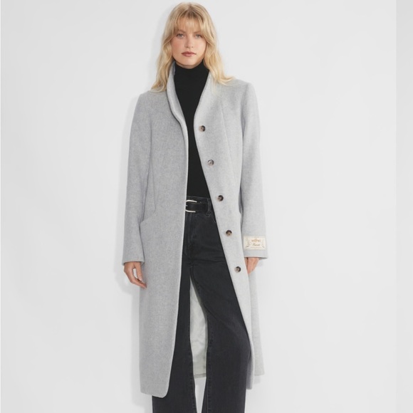 The Cocoon Long Coat Heather Light Grey - Picture 1 of 12